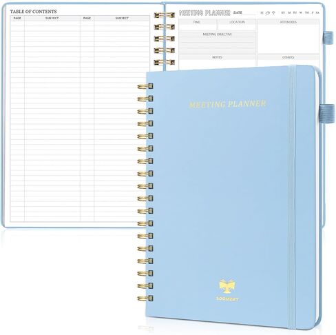 7 × 10 Meeting Notebook for Work with Action Items, Hardcover Spiral Meeting Planner, Project Planner for Office Business Meeting Agenda Book, Notebooks for Men Women Meeting Organizer, Pink in Saudi Arabia