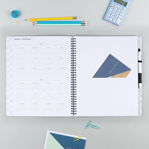 Blue Sky Aligned 2024 مخطط المواعيد الرأسية الأسبوعية والشهرية، 8.25 بوصة × 11 بوصة، غطاء ثقيل الوزن، سلكي شبه مخفي، أسود (143590-24) in Kuwait