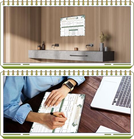 Fulmoon 2 Pcs 52 Sheets Weekly Planner 13 x 17'' Family Planner Spiral Weekly Calendar Habit Tracker Calendar Family Meal for Wall Planning Organizing Goals Tasks Chores(Eucalyptus) in Saudi Arabia