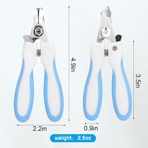 Pet Nail Clippers, Suitable for Both Cats and Dogs, A Half Moon Shaped Alloy Blade and A Rubber Material Handle with A File. Automatic Rebound Handle.Cat and Dog Universal（Blue） in Saudi Arabia