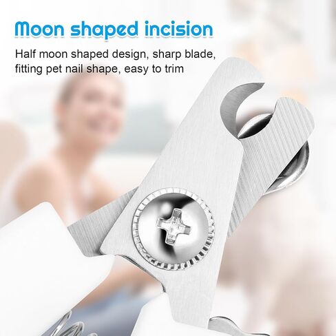 Pet Nail Clippers, Suitable for Both Cats and Dogs, A Half Moon Shaped Alloy Blade and A Rubber Material Handle with A File. Automatic Rebound Handle.Cat and Dog Universal（Blue） in Saudi Arabia