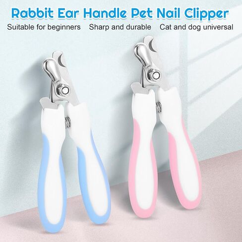 Pet Nail Clippers, Suitable for Both Cats and Dogs, A Half Moon Shaped Alloy Blade and A Rubber Material Handle with A File. Automatic Rebound Handle.Cat and Dog Universal（Blue） in Saudi Arabia