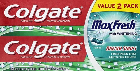 Colgate Max Fresh Toothpaste With Mini Breath Strips, Cool Mint, 6 Ounce (Pack of 3) in Saudi Arabia
