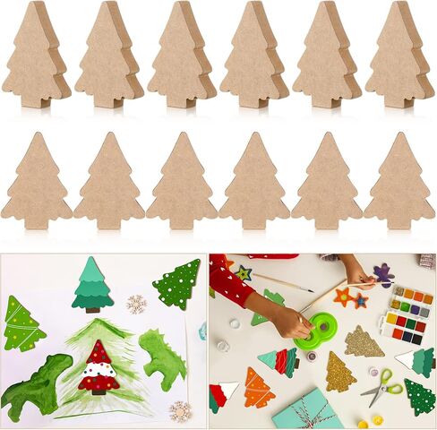 12 قطعة من القصاصات الخشبية لعيد الميلاد، علامات خشبية سميكة لعيد الميلاد، حرف خشبية غير مكتملة، ملاك ندفة الثلج، شجرة عيد الميلاد، رجل الثلج، رجل خبز الزنجبيل، قطعة مركزية يمكنك صنعها بنفسك لديكور المنزل في الشتاء (شجرة عيد الميلاد) in Kuwait