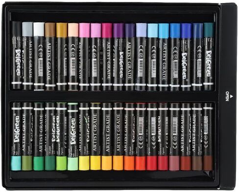 Oil Pastels 12/24/36 Assorted Colors, Pastels Caryon for Kids Can Be Washed Off By Water Drawing Pen Art Set Kit Round Shape Oil Pastel Crayon Stick(36) in Saudi Arabia