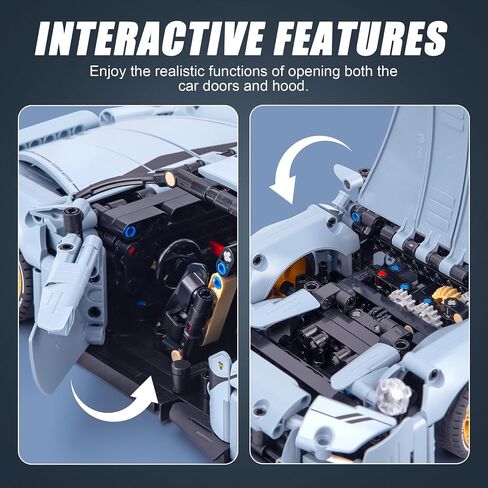 Racing Car Building Kit for Adults,1:14 MOC Super Sports Car Building Blocks Construction Sets, Buildable Supercar Model for Kids Gift Giving or Collection(1466pcs) in Saudi Arabia