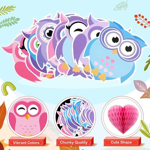 Buryeah 77 Pcs Valentine's Day Tree Bulletin Board Set 47 x 46'' Tree Background 3D Heart Honeycomb Owl Love Bulletin Board Cutouts for Valentine's Day Spring Home Classroom(Gift Boxes) in Saudi Arabia