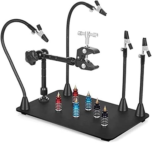 Magnetic Helping Hands Third Hand Soldering Work Station | EXtra Large & Heavy Duty Base Plate | Flexible Arms | 360 Hot Air Gun Holder (Helping Hand with Magic Hand) (Helping Hand with Magic Hand) in Kuwait
