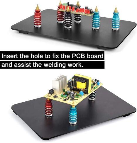 Magnetic Helping Hands Third Hand Soldering Work Station | EXtra Large & Heavy Duty Base Plate | Flexible Arms | 360 Hot Air Gun Holder (Helping Hand with Magic Hand) (Helping Hand with Magic Hand) in Kuwait
