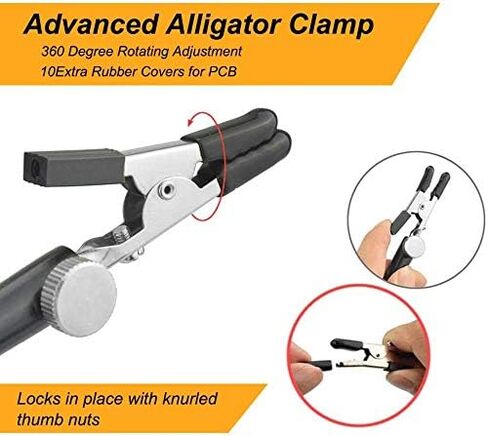 Magnetic Helping Hands Third Hand Soldering Work Station | EXtra Large & Heavy Duty Base Plate | Flexible Arms | 360 Hot Air Gun Holder (Helping Hand with Magic Hand) (Helping Hand with Magic Hand) in Kuwait