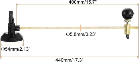HARFINGTON Circular Glass Cutter 35-400mm/1.4"-15.7" Cutting Radius Adjustable Precise Cutting Single Wheel Compasses Circular Glass Cutter with Suction Cup for Glass Ceramic Tile Cutting in Saudi Arabia