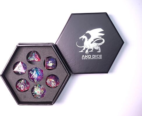 Premium DND Dice Set - Handmade Sharp Edge Resin 7 Dice Set for RPG Games - Includes D20, D12, D10, D8, D6, D4 - Perfect for Dungeons and Dragons (D&D) and Other Tabletop RPGs - Ice Formation in Saudi Arabia