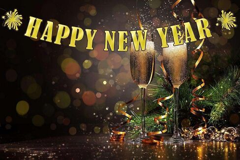Colourful 2025 Happy New Year Banner, 14 Pcs Colourful Happy New Year Letters Shiny Banner Sign for Celebrate New Year Party New Year Eve Ceremonies Holiday Party Decorations in Kuwait