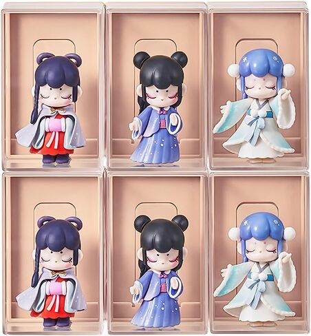 6Pcs Acrylic Display Case for Figures,Clear Display Box with ID Card Slot ,Wall Mounted Dustproof Display Cabinet Box for Figure(White) in Saudi Arabia