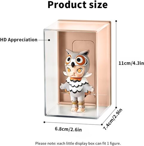 6Pcs Acrylic Display Case for Figures,Clear Display Box with ID Card Slot ,Wall Mounted Dustproof Display Cabinet Box for Figure(White) in Saudi Arabia