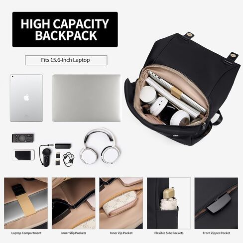 GOLF QUALITYWomen Laptop Backpack Computer Backpacks Carry On Waterproof backpack Fits 15.6Inch Notebook Travel Commute College (Apricot) in Saudi Arabia