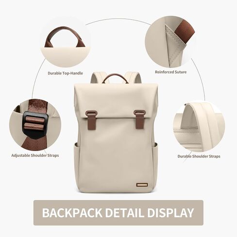 GOLF QUALITYWomen Laptop Backpack Computer Backpacks Carry On Waterproof backpack Fits 15.6Inch Notebook Travel Commute College (Apricot) in Saudi Arabia