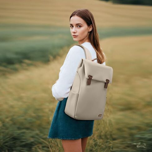 GOLF QUALITYWomen Laptop Backpack Computer Backpacks Carry On Waterproof backpack Fits 15.6Inch Notebook Travel Commute College (Apricot) in Saudi Arabia