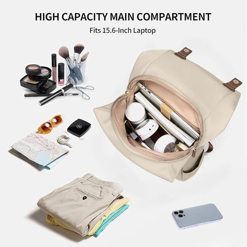 GOLF QUALITYWomen Laptop Backpack Computer Backpacks Carry On Waterproof backpack Fits 15.6Inch Notebook Travel Commute College (Apricot) in Saudi Arabia