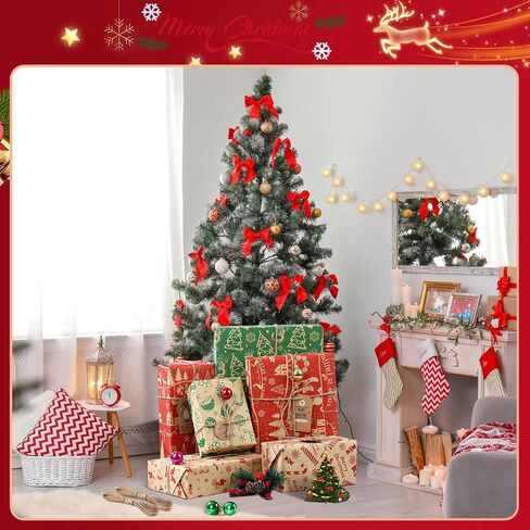 Christmas Wrapping Paper, 12 Sheets Navy Blue and Brown Xmas Gift Wrapping Paper, Recyclable Kraft Christmas Wrap Paper Set with 10 Tags & 65.6ft Jute String in Saudi Arabia