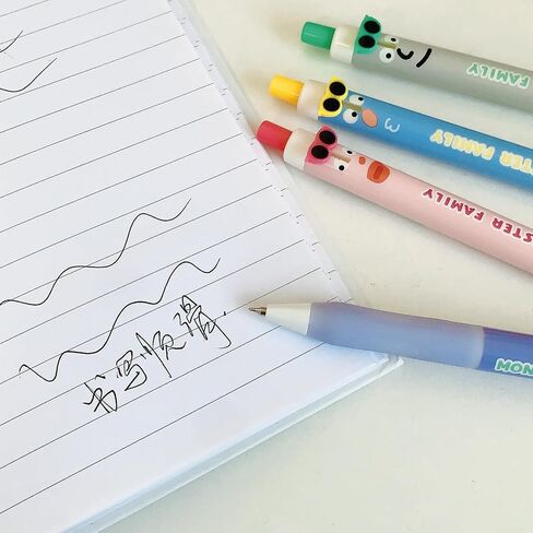 4 Pcs Cute Retractable Pens Funny Soft Grip Gel Pens Black Ink Pens 0.5mm Fine Point Smooth Writing Pens Office School Supplies Women Girls Boys Men (4Pcs Funny) in Saudi Arabia