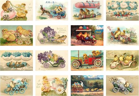 حزمة ورق Decoupage (21 ورقة مقاس 6 بوصات × 8 بوصات) صور بطاقات عيد الفصح على شكل فراخ الأطفال لعيد الفصح FLONZ ذات الطراز العتيق من أجل Decoupage والحرف اليدوية وسجلات القصاصات in Saudi Arabia