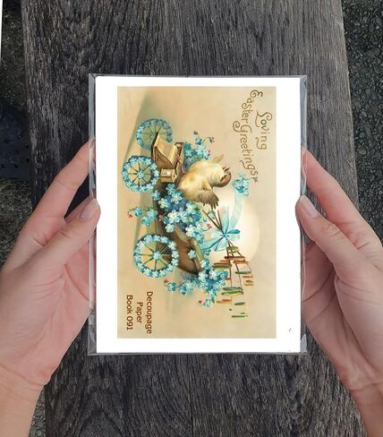 حزمة ورق Decoupage (21 ورقة مقاس 6 بوصات × 8 بوصات) صور بطاقات عيد الفصح على شكل فراخ الأطفال لعيد الفصح FLONZ ذات الطراز العتيق من أجل Decoupage والحرف اليدوية وسجلات القصاصات in Saudi Arabia