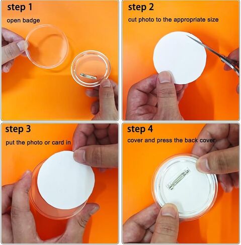 25 قطعة من شارة دبوس الأكريليك DIY زر حرفي شفاف مع دبوس صورة مستديرة وأزرار صور وأزرار دبابيس فارغة للحرف اليدوية والأنشطة اليدوية، والمشروعات المدرسية، وشارات DIY (3 بوصة) in Saudi Arabia