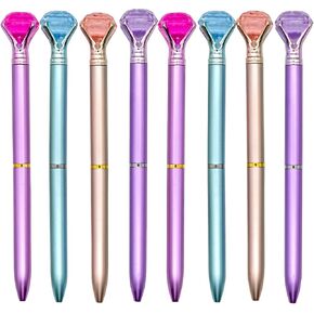 12 PCS Fancy Diamond Pens Novelty Gem Ballpoint Pens Crystal Jewel Pens Bling Rhinestone Pens Black Ink For School Office Wedding Birthday Chrsitmas