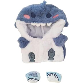niannyyhouse 20cm Plush Doll Clothes Shark Hoodie Shoes 8in Doll Accessories