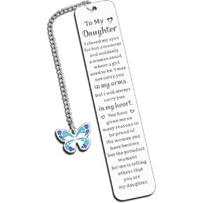 College Girl Stocking Stuffers, Stocking Stuffers for 18 Year Old Girl, Teen Stocking Stuffers Girls, Grown Daughter Gifts, Butterfly Gifts, Teen Girl Birthday Gifts, to My Daughter Bookmark from Mom