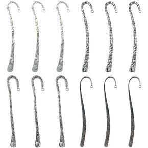 dohobby 12 PCS Vintage Metal Bookmarks,Unique Carved Hook Book Clip for Book Lovers Unique Gift