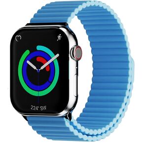 Magnetic Band Compatible with Apple Watch Band 49mm 45mm 44mm 42mm 41mm 40mm 38mm,Soft Silicone Sport Loop Wristband Replacement Strap for Series 9, Ultra 2, SE, Ultra 8 7 6 5 4 3 2 1 Men Women