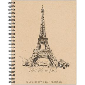 Paris Academic July 2024 - June 2025 Softcover Spiral-Bound Weekly Planner (8.5" x 11")