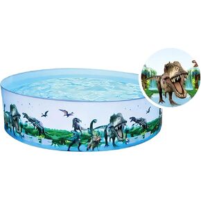 Kiddie Pools - Round Plastic Pool for Kids, Toddler & Baby - Easy Non Inflatable Snapset Kid Pool - Large Collapsible Swimming & Wading Pool for Backyard Play(6FT (183CM x 38CM),Dinosaur)…