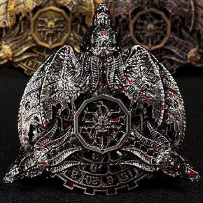 HAOMEJA Metal Spinner Dice 7 في 1 مجموعة نرد DND، نرد الروليت D&D المعدني مع هدية حقيبة عين التنين العشوائية، الزنزانات والتنينات آر بي جي لعب دور النرد (الفضة القديمة)