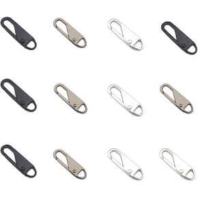 12 pieces zipper pull replacement tab metal accessory suitable for clothing pants backpacks luggage etc repair kit