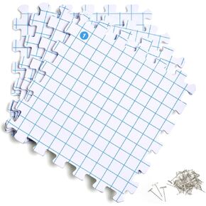 Interlocking Blocking Mats - 4-Pack Blocking Mats for Knitting and Crochet Projects, 12'' W x 12'' L Knitting Blocking Mats with 50 T-Pins