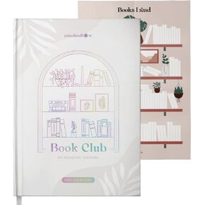 Mindmellow Book Reading Journal Pearl XXL - Reading journal for book lovers & Diary - Hardcover A5 Journal for Adults - Book Tracker and Booktok