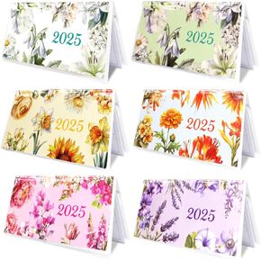 6Pcs Pocket Calendar for Purse 2025 Calendar Planner Journal Writing Notebook New Year Gifts for Nurse Teacher Employees