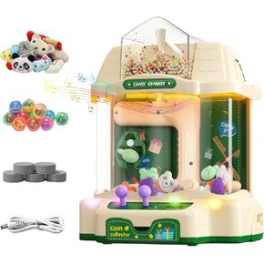 Pinwheel Claw Machine for Kids Large with Toys Inside, Mini Vending Machine Candy Prize Grabber with LED Light & Adjustable Music, Arcade Games Machines for Home 3+ Year Old Boys and Girls