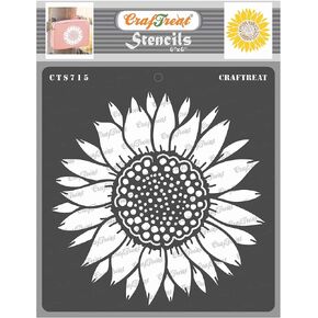 CrafTreat Reusable Sunflower Stencils for Painting on Wood Vintage - Sunflower Stencil - Size: 6X6 Inches - Floral Stencils for Painting on Canvas - Flower Stencils for Painting on Wood