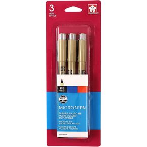 SAKURA Black, Blue & Red Pigma Micron PN Pens .45mm 3/Pkg, 3 Count (Pack of 1), Pink