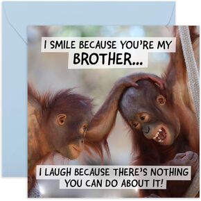CENTRAL 23 Birthday Card for Brother - Funny Brother Birthday Card For Him - Gag Jokes Prank - Comes With Fun Stickers