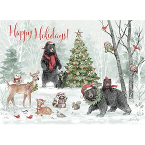 LANG Woodland Winter Pop-Up Christmas Cards (2005122) - 8 Festive Holiday Greeting Cards and Envelopes