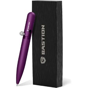 BASTION® Luxury Mini Bolt Action Pen, Lightweight Aluminum EDC Pen with Fine Tip, Professional Ballpoint Pen for School and Work - Purple