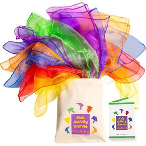 14 Dancing Scarves for Kids, Juggling Scarves, Scarves for Kids Play & Dance Scarves for Parties, Music & Movements, Play Silks for Toddlers & Preschool for Early Learning, Play Scarves for Toddlers.