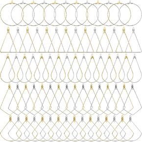 80pcs Beading Hoop Earring Findings Beading Hoop Bulk Beading Hoop Earrings Open Beading Earrings Geometric Beading Earrings Round Earring Beading Hoop Set for Jewelry Making (K Gold, White K)