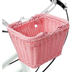 Little World Bike Basket Front Bicycle Bike Baskets for Kids - Handwoven, Detachable Front Handlebar Basket, Ideal for Shopping, Commuting, and Pet Carriers 1 Pack