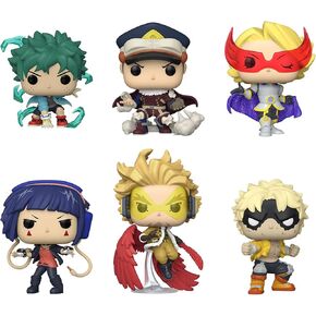 Funko Pop! My Hero Academia - Set of 6 - Deku w/Gloves, FatGum (Slim Form), Hawks, Kyoka Jiro, Yuga Aoyama and Inasa Yoarashi